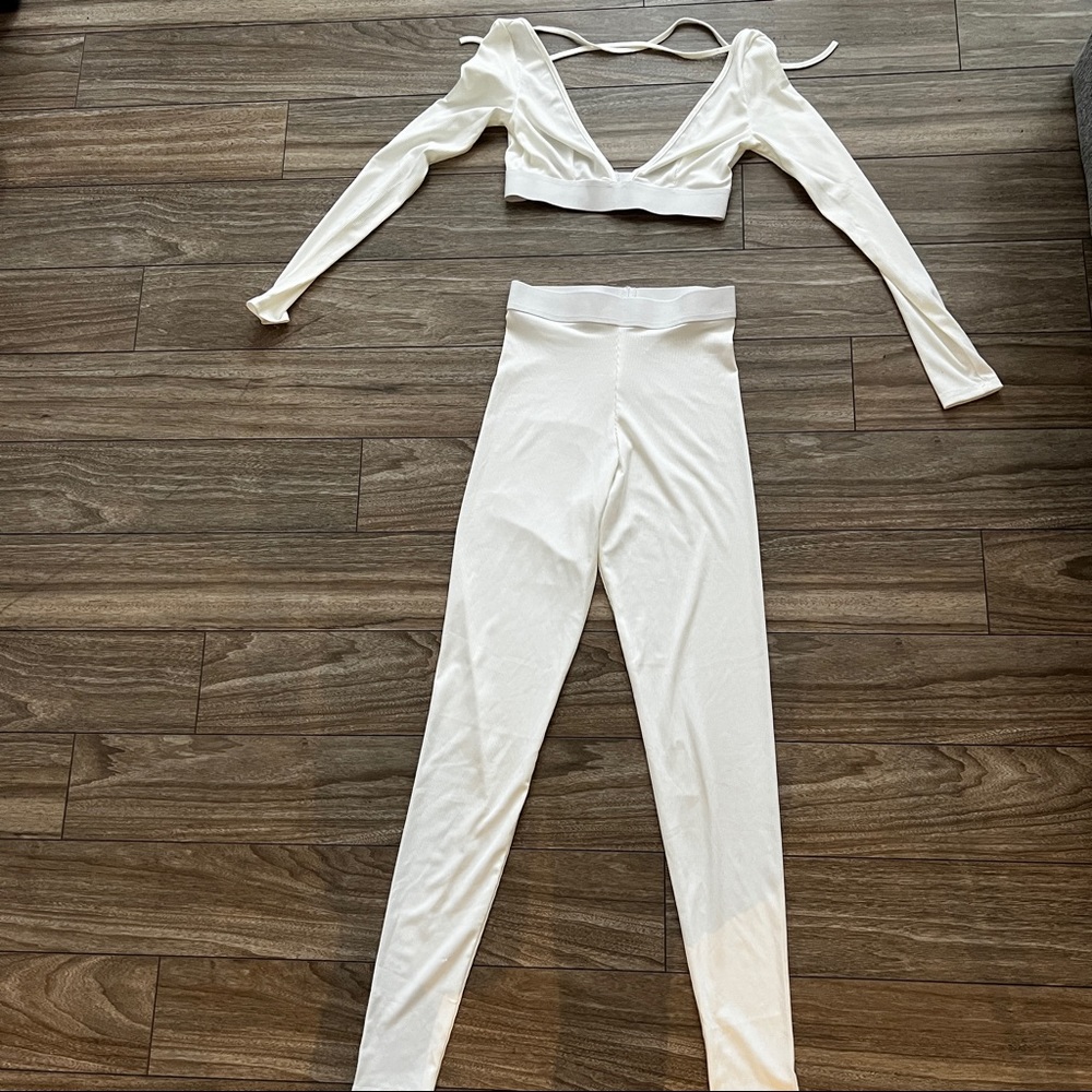 white two piece set